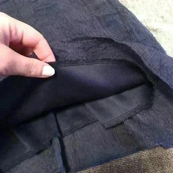 Blue Scoopneck Dress W/ Detailed Stitched Neckline - Picture 4 of 7